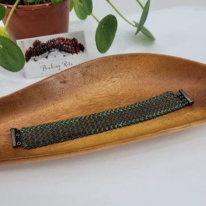 Hand Made Beaded Herringbone Tila Bracelet